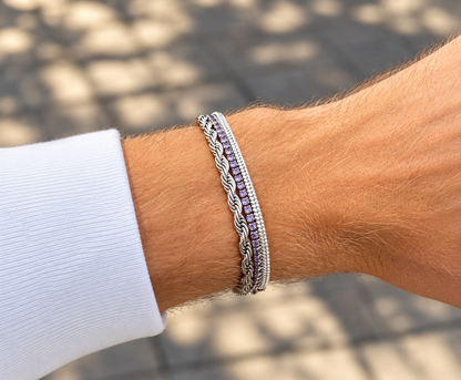 Triple Fusion Bracelet Silver x White x Purple Unisex