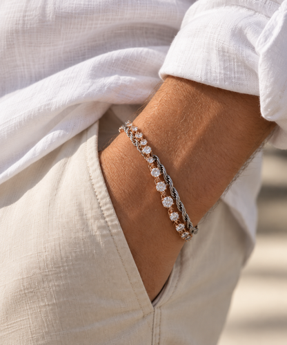 Fusion Bracelet Silver x Rose Unisex